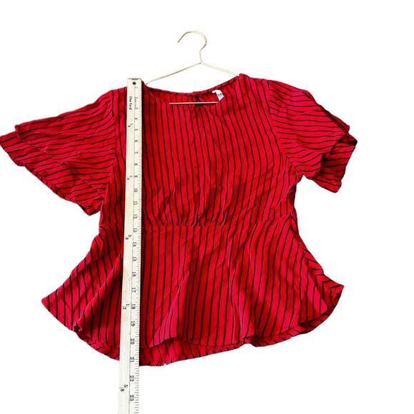 Zara Striped Peplum Blouse size small - Picture 3 of 6